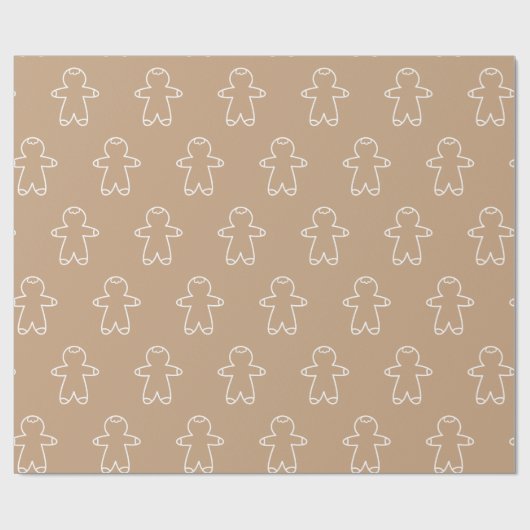 Beige Gingerbread Man C6A27F Geschenkpapier (Flach)