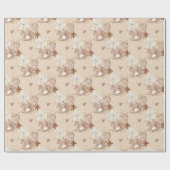 Beige Gingerbread Rocking Horse Cookie Pattern Geschenkpapier (Flach)