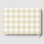 Beige Gingham Baby Shower Gästebuch (Rückseite)