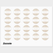 Beige Gingham Christmas Runder Aufkleber (Blatt)