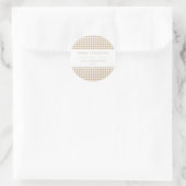 Beige Gingham Christmas Runder Aufkleber (Tasche)