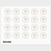Beige Gingham Danke Favor-Sticker Runder Aufkleber (Blatt)