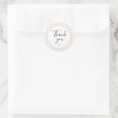 Beige Gingham Danke Favor-Sticker Runder Aufkleber (Tasche)