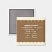 Beige Gingham Flüssig-Messdiagramm Küchenhelfer Magnet (Vorderseite/Rückseite)