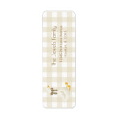 Beige Gingham Kleiner Gänse Rücksendeadresse (Vorne)