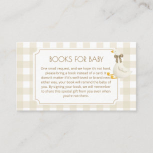 Beige Gingham Little Goose Bücher für Baby Begleitkarte