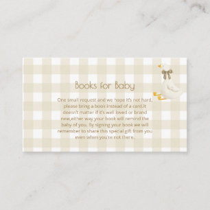 Beige Gingham Little Goose Bücher für Baby Begleitkarte