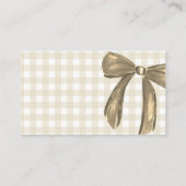 Beige Gingham Little Goose Windel-Raffle  Begleitkarte (Rückseite)