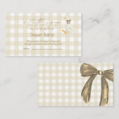 Beige Gingham Little Goose Windel-Raffle  Begleitkarte (Vorne/Hinten)
