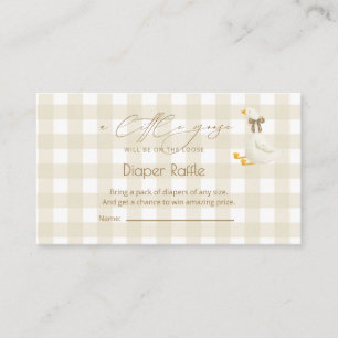 Beige Gingham Little Goose Windel-Raffle Begleitkarte