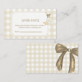 Beige Gingham Little Goose Windel-Raffle Begleitkarte (Vorne/Hinten)