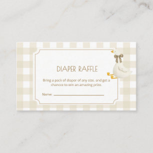 Beige Gingham Little Goose Windel-Raffle Begleitkarte