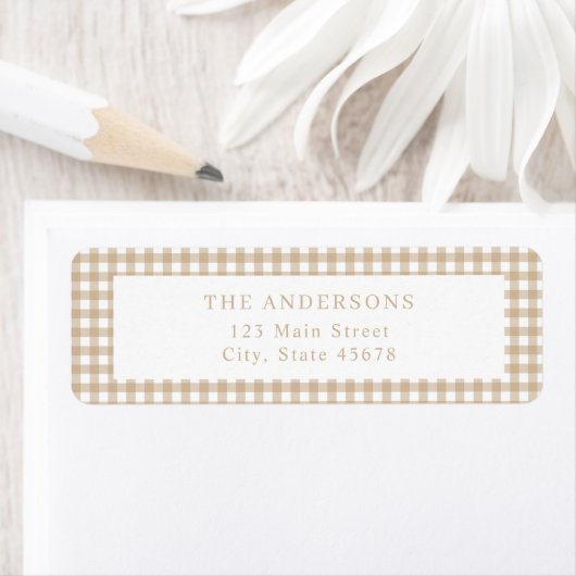 Beige Gingham Rücksendeadresse (Insitu)