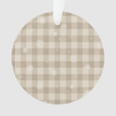Beige Gingham Snowflake Ornament – Neutral Farm (Vorderseite)