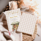 Beige Gingham vom Market Brautparty lädt ein Einladung