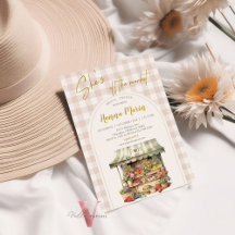 Beige Gingham vom Market Brautparty lädt ein