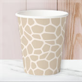 Beige Giraffe Animal Print Pappbecher