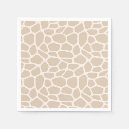 Beige Giraffe Animal Print Serviette (Vorderseite)