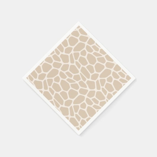 Beige Giraffe Animal Print Serviette (Ecke)