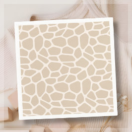 Beige Giraffe Animal Print Serviette