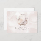 Beige Girl Baby Dusche Dankeskarte (Vorne/Hinten)