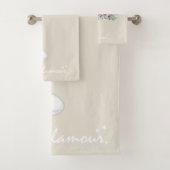 Beige Glamour Katze Blumenkohl Badetücher Set (Insitu)