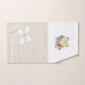 Beige Glamour Katze Blumenkohl Badetücher Set (Handtuch)