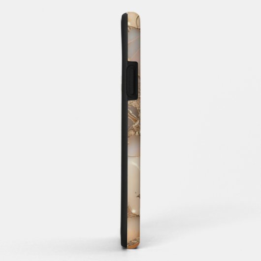 Beige Glitzer Alcohol Ink iPhone Case (Hinten/Rechts)