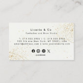 Beige Gold Aesthetic Lash and Brow Studio Business Visitenkarte (Rückseite)