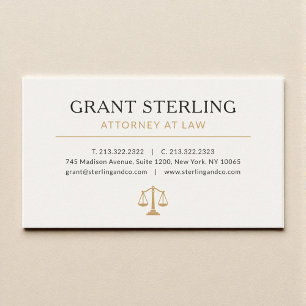 Beige Gold Anwalt Rechtsanwalt Luxus Visitenkarte