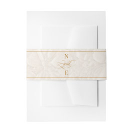 Beige & Gold Calligrafy Wedding Einladungsbanderole