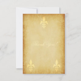 Beige gold de luxe französische Lilie Dankeskarte