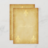 Beige gold de luxe französische Lilie Dankeskarte (Vorne/Hinten)