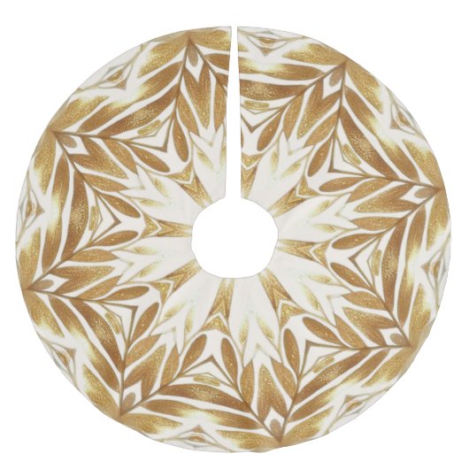Beige Gold Decorative Weihnachtsbaumrock Polyester Weihnachtsbaumdecke (Vorderseite)