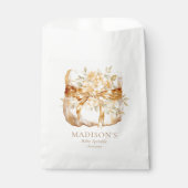 Beige & Gold Diaper Illustration Kinderdusche Geschenktütchen (Vorderseite)