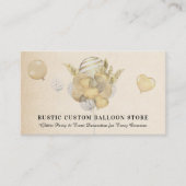 Beige Gold Festive Balloons Party Event Plane Visitenkarte (Vorderseite)