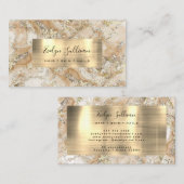 Beige Gold Fluid Marble Visitenkarte (Vorne/Hinten)