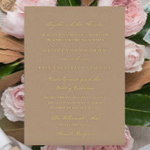 Beige Gold Formal Calligraphy Elegante Wedding