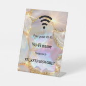 Beige Gold Gast WLAN-Kennwort für das Netzwerk Sockelschild (Vorderseite)