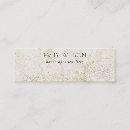 Beige Gold Glitzer Marmorverkleidung Mini Visitenkarte (Vorderseite)
