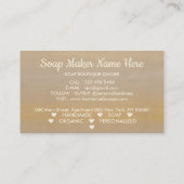 Beige Gold Handmade Bath Bomb Soap Maker Visitenkarte (Rückseite)