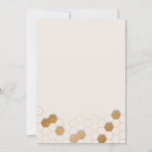 Beige Gold Honeycomb Wedding Einladung (Rückseite)