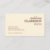 Beige Gold Koch Hat Bakery Visitenkarte (Rückseite)