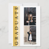 Beige Gold Linear Abschluss Announcement Card Einladung (Vorderseite)