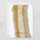 Beige Gold Marble Abschluss Announcement Card Einladung (Rückseite)
