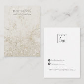 Beige Gold-Marmor-Glitzer-Netzklace-Band-Display Visitenkarte (Vorne/Hinten)