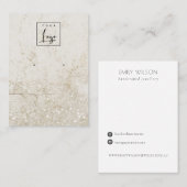 Beige Gold-Marmor-Logo-Anzeige Visitenkarte (Vorne/Hinten)