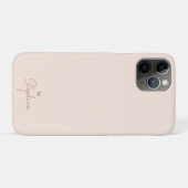 Beige Gold Minimal Herz Personalisiert Geschenknam Case-Mate iPhone Hülle (Rückseite (Horizontal))