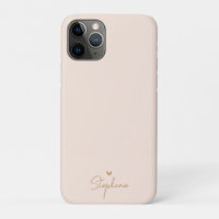 Beige Gold Minimal Herz Personalisiert Geschenknam