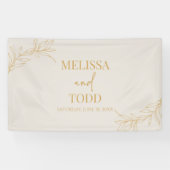 Beige Gold Minimal Minimalistische Zweigstelle Lea Banner (Horizontal)